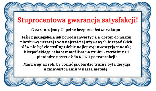Pełna gwarancja satysfakcji